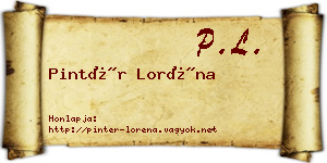 Pintér Loréna névjegykártya